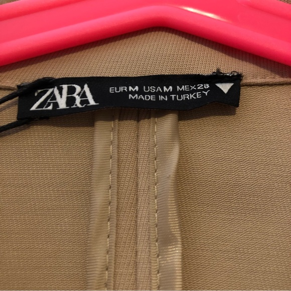 ZARA Camel Cropped Wrap Top Jacket Size M - Picture 5 of 5